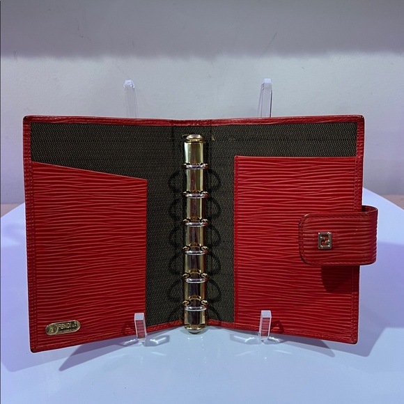Fendi Red Leather Agenda with COA - has some marks - Picture 10 of 13